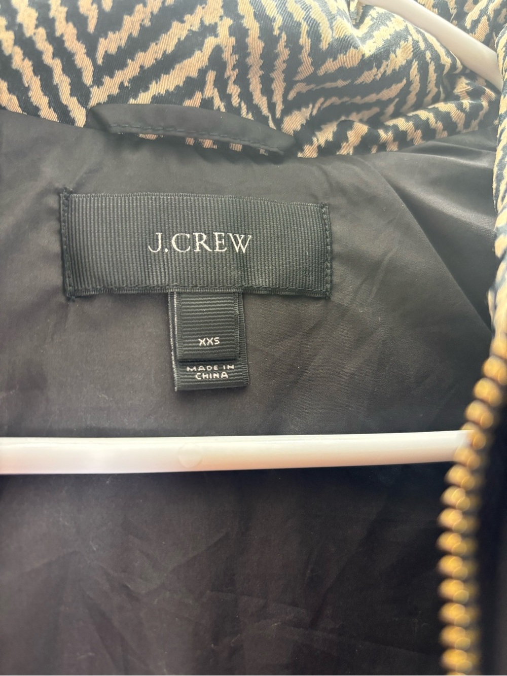J. Crew Black & Cream Herringbone Zip-Front Vest - Picture 3 of 4